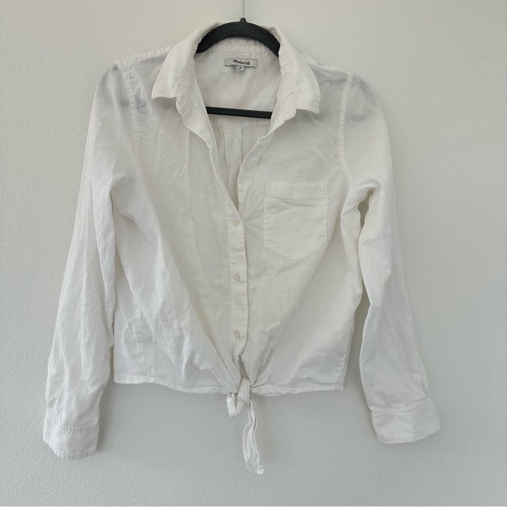 Madewell Women's White Button-Up Top